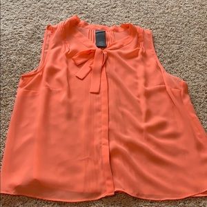 Coral petite dress top with tie